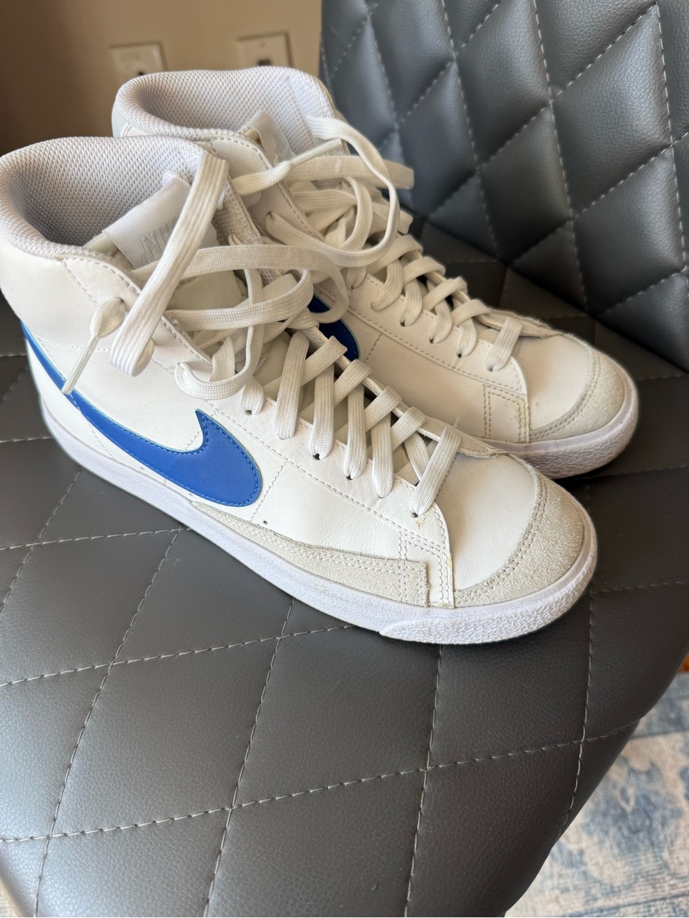Nike Blazers with Blue Swoosh size 6.5Y - worn once